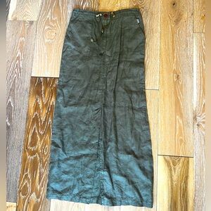 Biscote green linen skirt